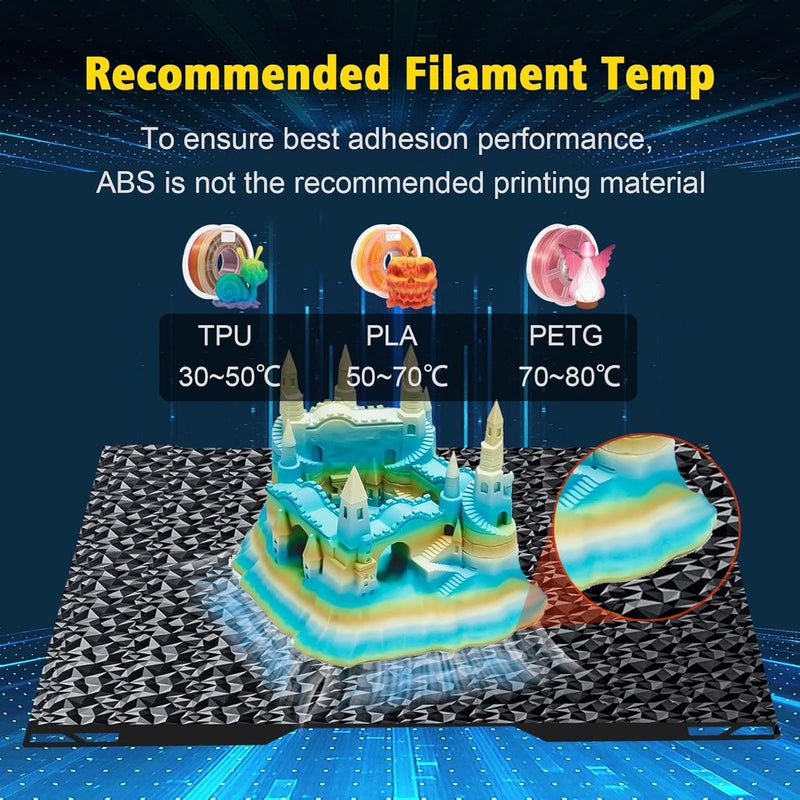 IdeaFormer-3D لوحة بناء PEO PET لمختبر بامبو H2D H2S كومبو، لوحة سرير فولاذية ربيع مزدوجة الجوانب قابلة للإزالة وسلسة لمختبرات بامبو H2D H2S منصة الطباعة، حجم الطباعة 350 مم × 320 مم - Image 4